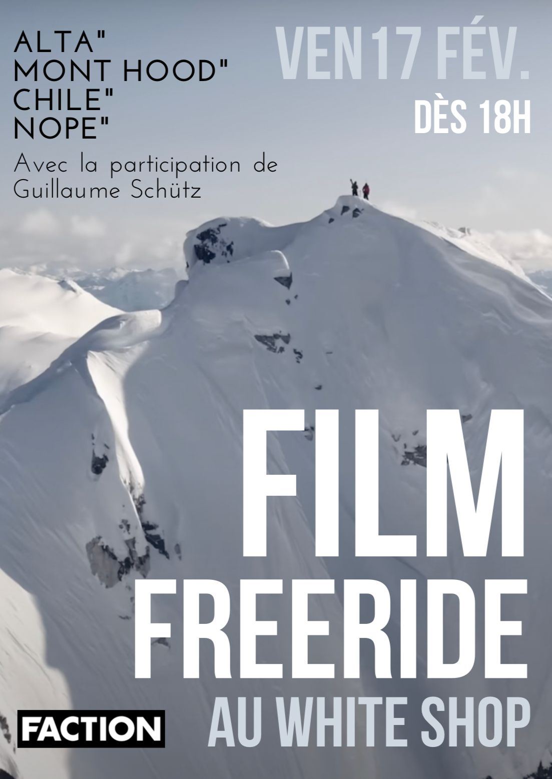 Affiche : film freeride au White Shop